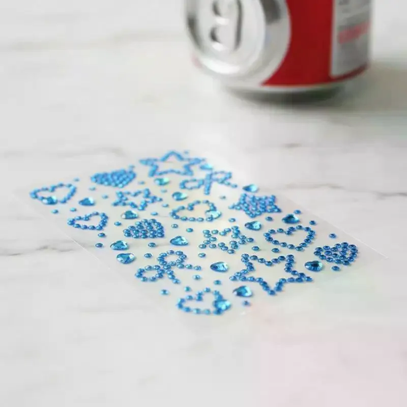1 Sheet Colorful Self Adhesive Face Rhinestone Stickers With Heart Star Design For Kids Party Festival Makeup Cosplay view 3