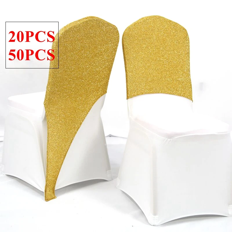 

Hot Sale Sequin Chair Cap Hood For Spandex Chair Cover Wedding Event Party Decoration