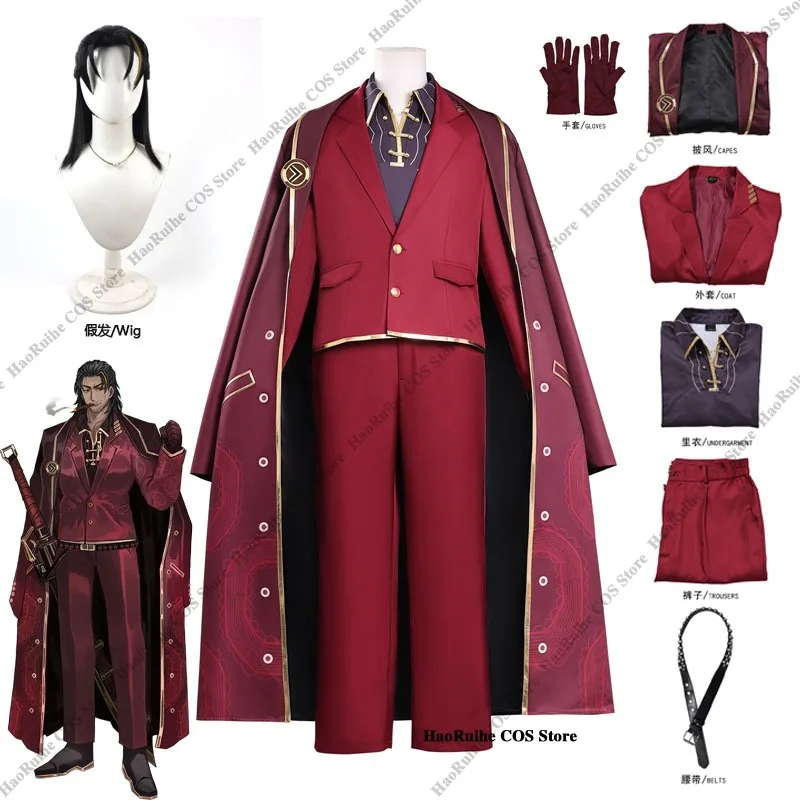 Hot Limbus Company Lei Heng Cosplay Costume Wig Hat Gloves Anime Character Outfit Halloween Party Carnival Christmas Men Cosplay