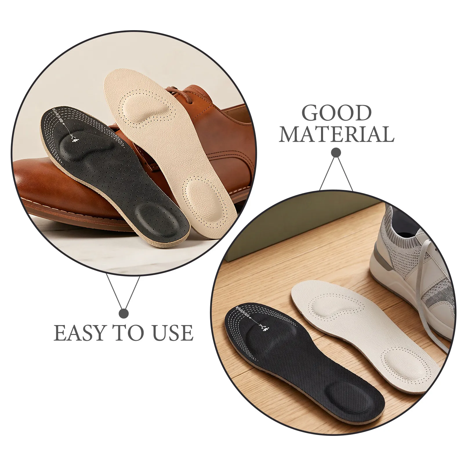 2Pairs Ultra Thin Breathable Insoles Cut to Fit Moisture Absorbing Anti Odor Soft Cushion Inserts Men Women Size 35-45