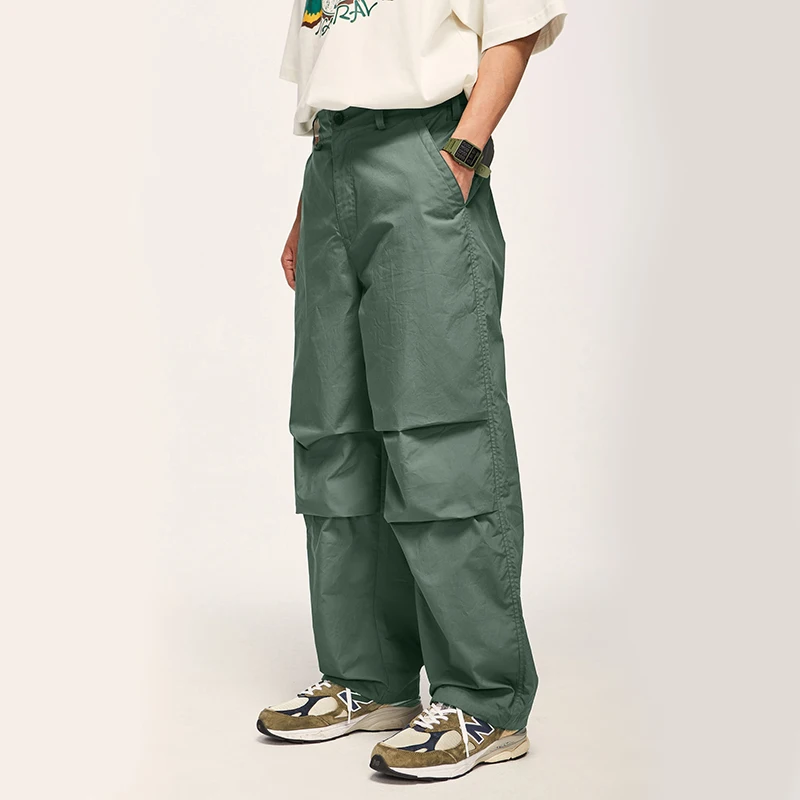 

Hip Hop Streetwear Men Spring Pure Cotton Parachute Pants Unisex High Quality Casual Baggy Wide Leg Pants Fashion Retro Trouser