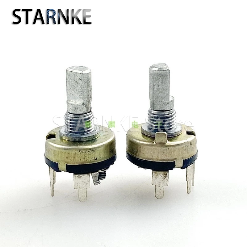 2PCS RV17 Type D50K 5-pin Vertical Single Potentiometer With Rotary Switch For Dimming And Speed Adjustment 15mm Handle Length