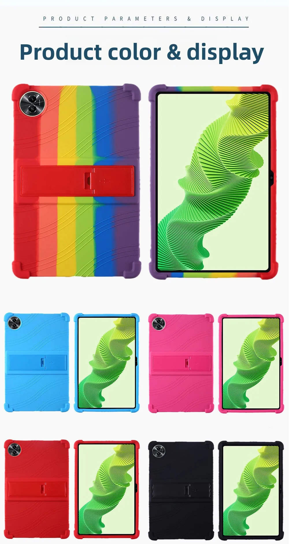 Stoßfeste TPU-Hülle für Realme Pad 2 11.5, Flexibler Stoßfänger mit Ständer und Airbag-Ecken, Mehrere Farben – Detail 9