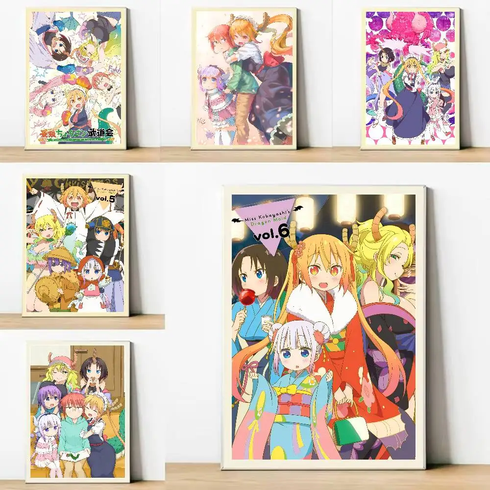 Miss Kobayashis Dragon Maid Anime Wall Art Print Poster Japanese Art Exhibition Decorative Painting Modern Home Decor Gift