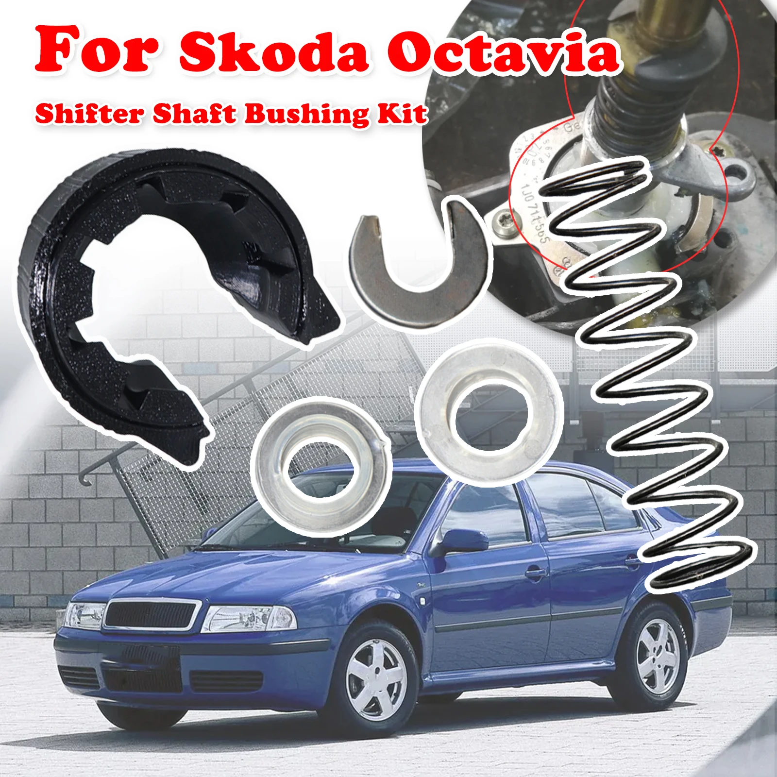 

For Skoda Octavia New Rubber Manual Gearbox Lever Shifter Shaft Bushing Kit Reverse Gear Shifting Issue Fix Spare Kit 1997- 2024