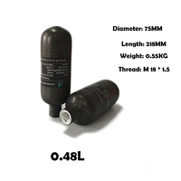 new ALSAFE 0.48L 480cc 4500Psi 300Bar  Carbon Fiber Cylinder High Pressure Air Tank HPA Bottle Scuba Diving Tank M18*1.5