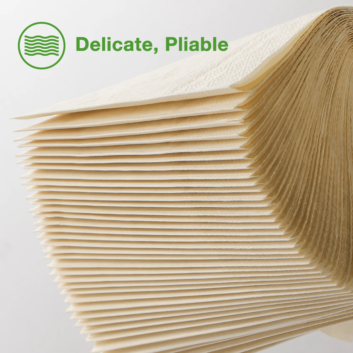 Lekoch 13*13 Inch Eco-friendly Bamboo Paper Dinner Napkins Disposable Brown Napkins for Party Wedding Bbq RV Luncheon