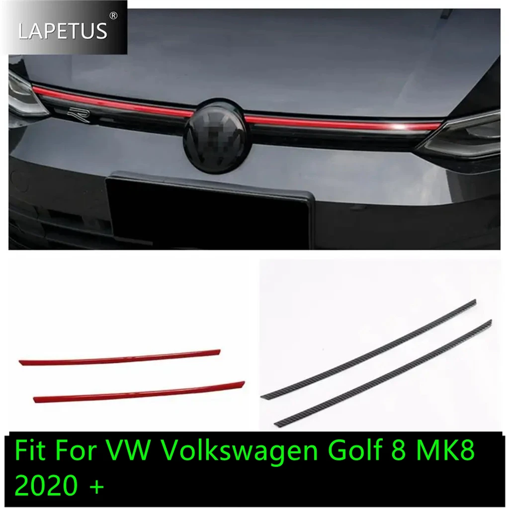 

Red Front Head Center Grille Grill Mesh Garnish Strip Decor Cover Trim For VW Volkswagen Golf 8 MK8 2020 - 2024 Auto Accessories