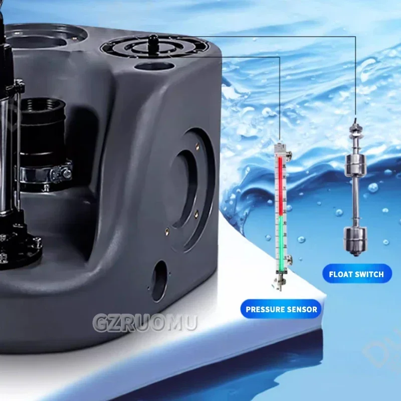 

750 Вт бытовой автоматический насос для подъема сточных вод, электрический дробильный туалет, подъемный насос для сточных вод, двигатель, дробилка, разряд