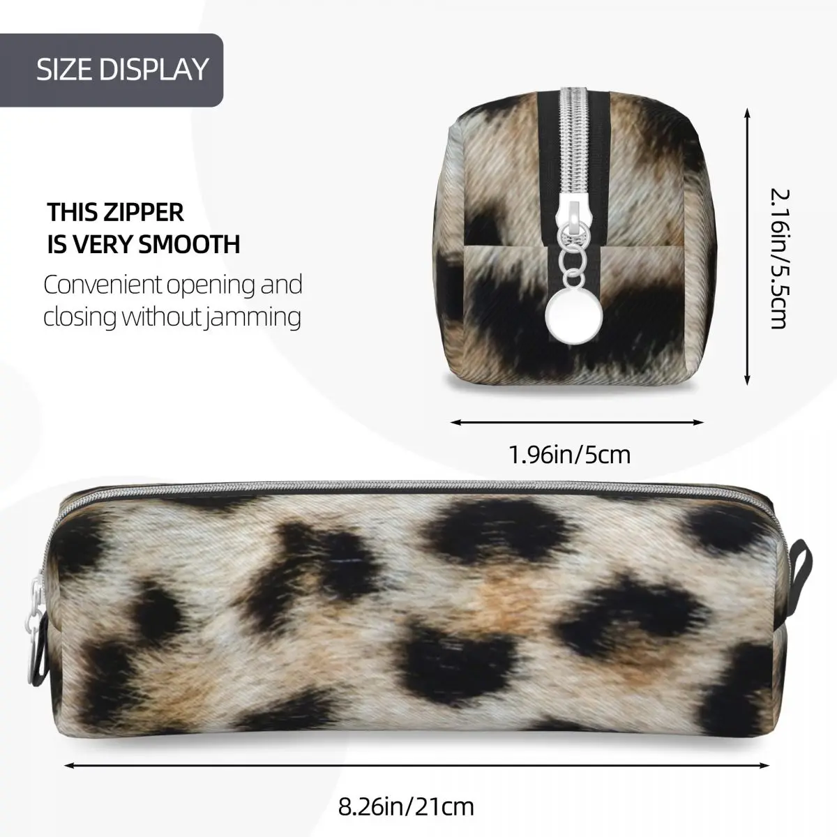 Leopard Animal Fur Printing Pencil Case Fashion Pen Box Bag Girl Boy Big Capacity School Supplies Gifts Pencil Pouch