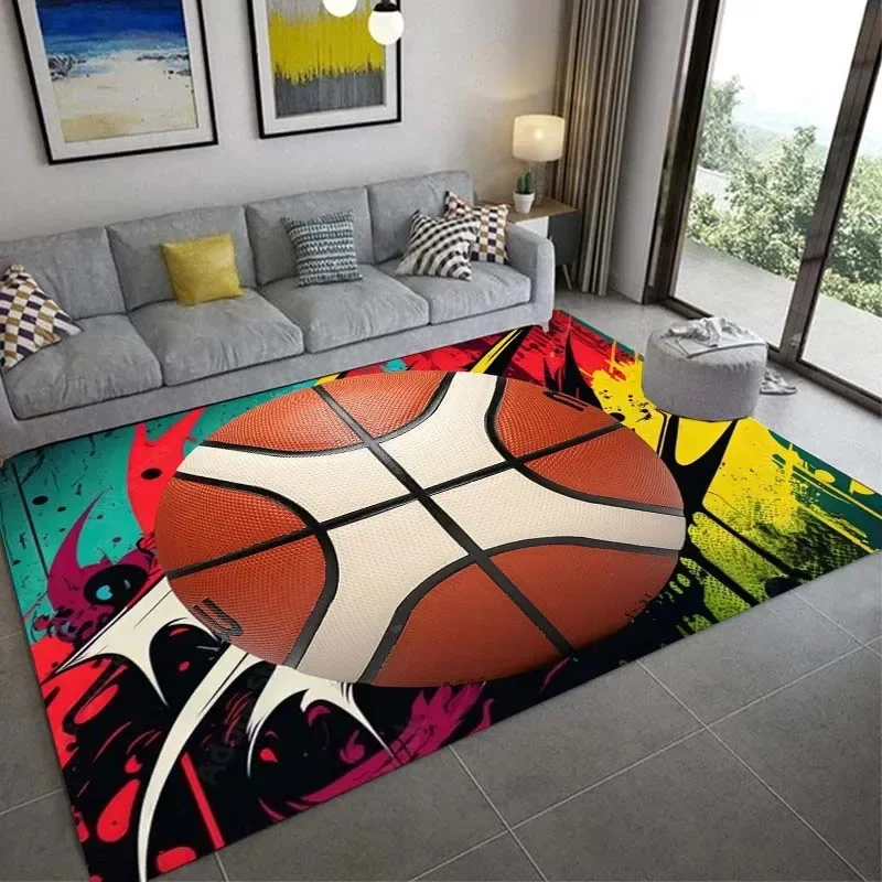 

3D basketball pattern carpet, living room bedroom housewares baby mat outdoor camping carpet play area non-slip birthday present