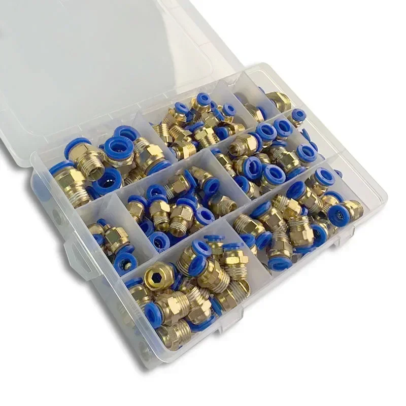 箱入り PC シリーズ 4 ミリメートル 6 ミリメートル 8 ミリメートル 10 ミリメートル 12 ミリメートルエアジョイントコネクタホースチューブ空気圧継手 1/4 1/8 プッシュインクイックリリースカップリング