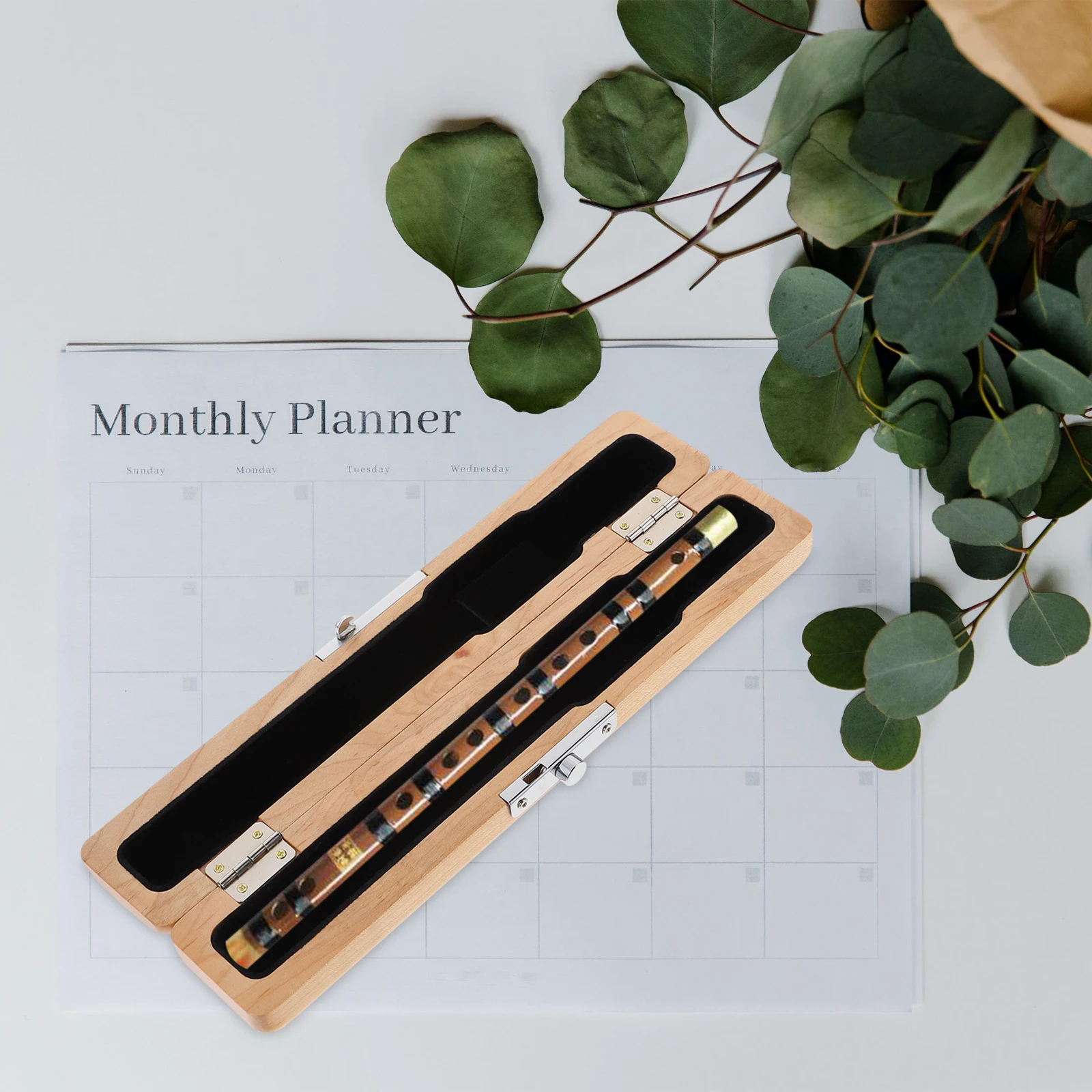 

Flute Head Box Practical Bag Storage Container Natural Color Lightweight Portable Maple Wood Flute Accessory Wind Chime Decor