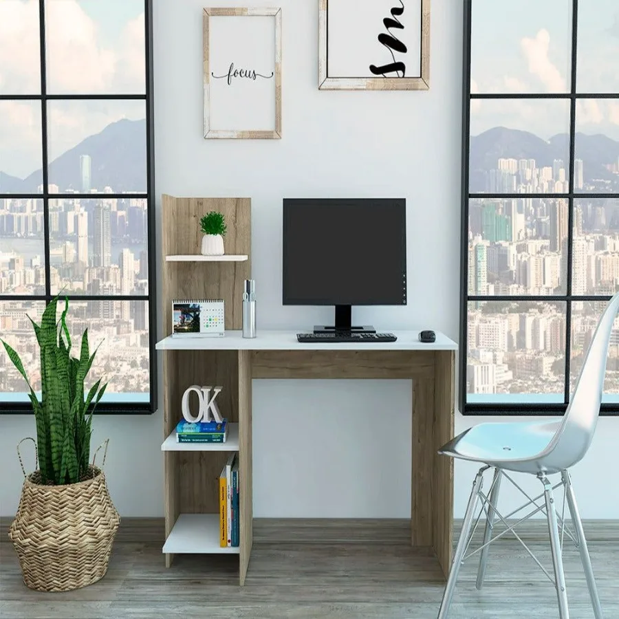 

Desk Wichita Four Shelves Light Oak White Finish