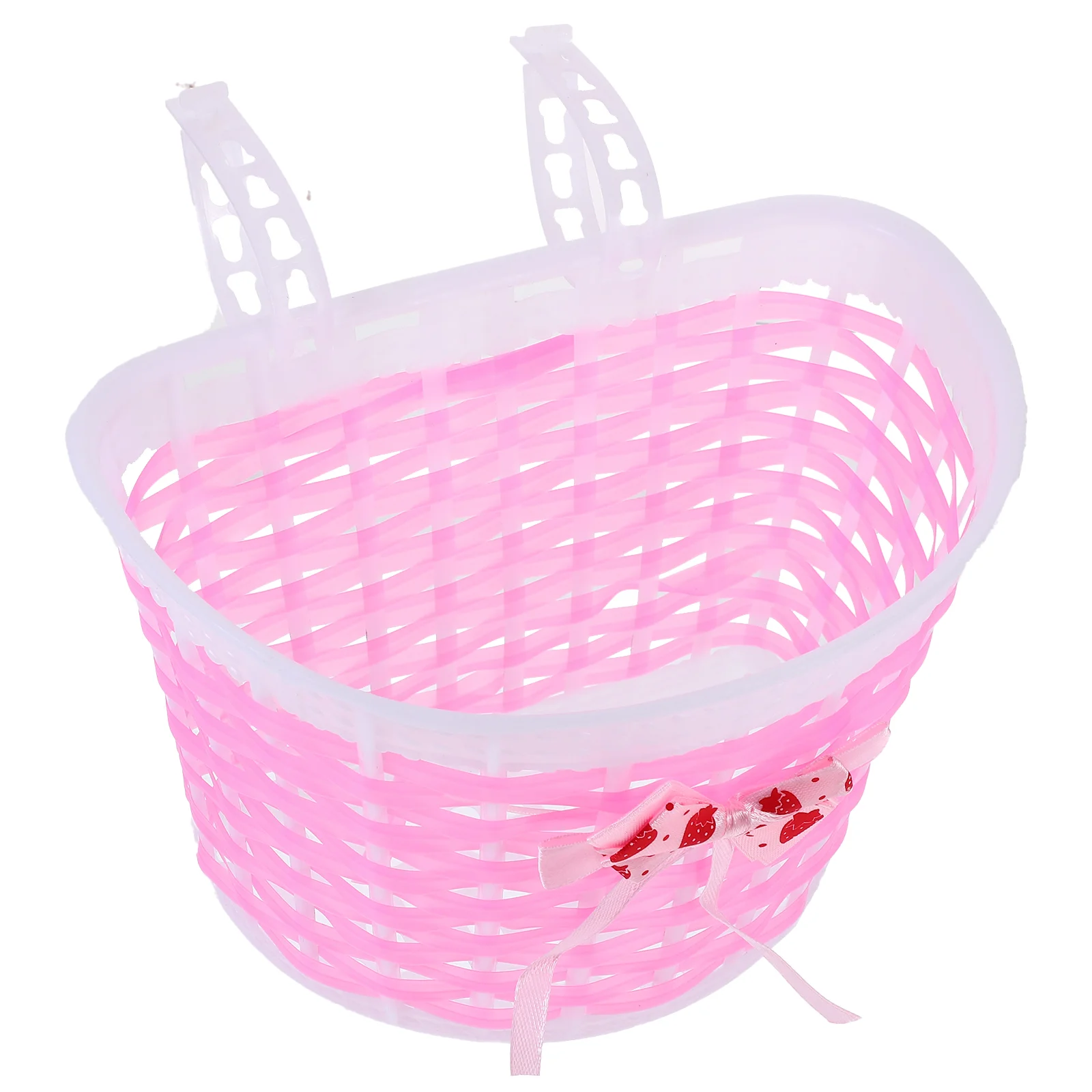 Love Bike Basket Outdoor Knitted Bowknot Front Basket For Children Girl - Size S(Pink) basket for bike