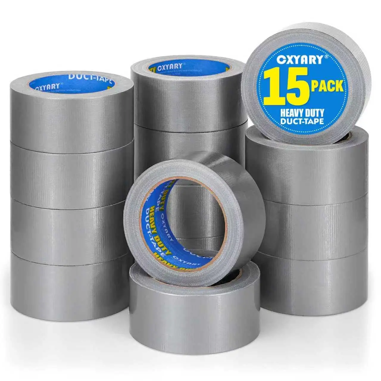 

Duct Tape 2 Inch x 450 Yard-15 Roll, Heavy Duty Gray Water of Tape for Any Weather, No Residue Tape for Pipe Repairs In
