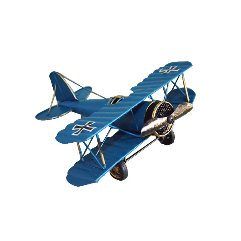 

Vintage Retro Blue Iron Airplane Decorative Aircraft for Home Desk Ornament Christmas Tree Hanging Plane Lover