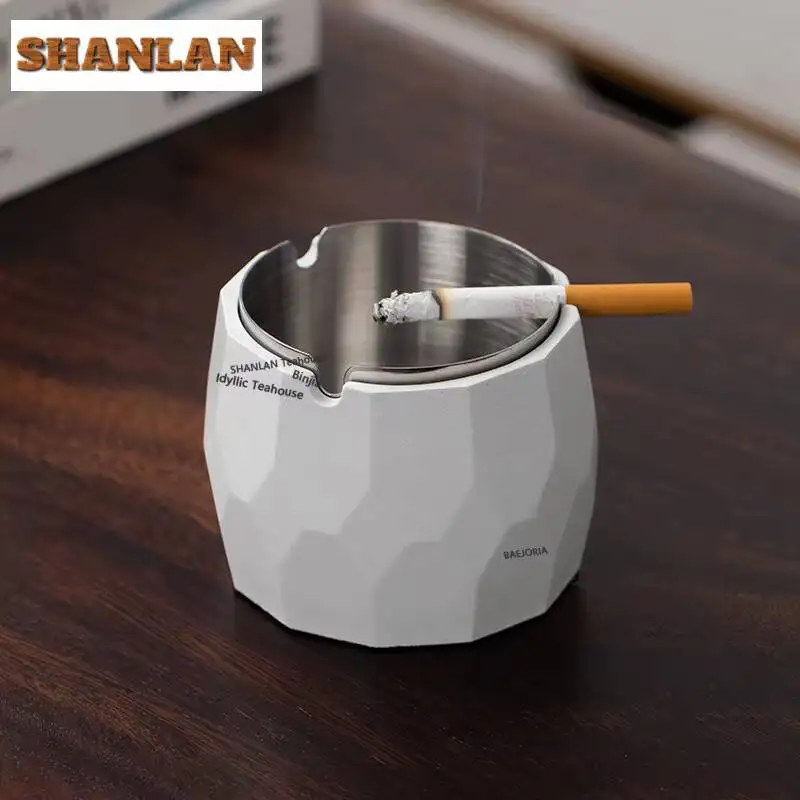 White Cement Ashtray Handmade Puddle Anti-odor And Anti-smoke Ashtray Ash Tray Weed Smoking Tea Items Equipment Decoration Gifts