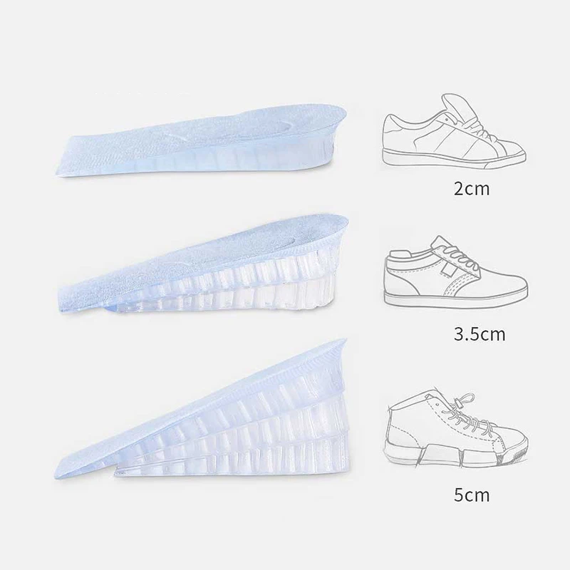 1 Pair Invisible Height Increase Insoles for Women Men Half Insole 3-Layer Air Up Lifts Elevator Shoes Pad Heel Lifting Inserts