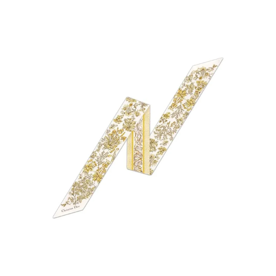 DIOR Mulberry Silk Scarves Women's Gold 51UNO106I606_CO90