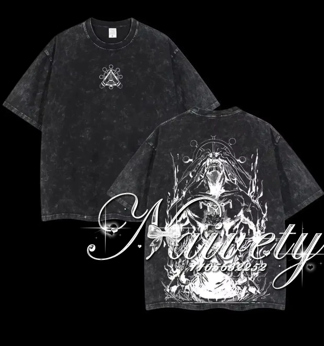 

2026 Summer New Jujutsu Kaisen Mahoraga 3D Print Oversized Washed Cotton T-shirt Men Women Casual Breathable Tops Y2k