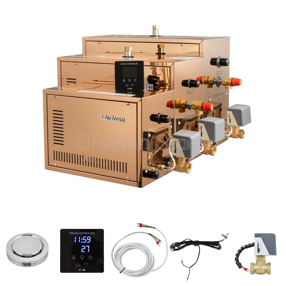 

ChuHan AT-21S 21KW Домашняя влажная паровая комната Генератор паровой бани Бытовая пропариваемая сауна Комната Паровая ванна Сауна машина для спа-салона