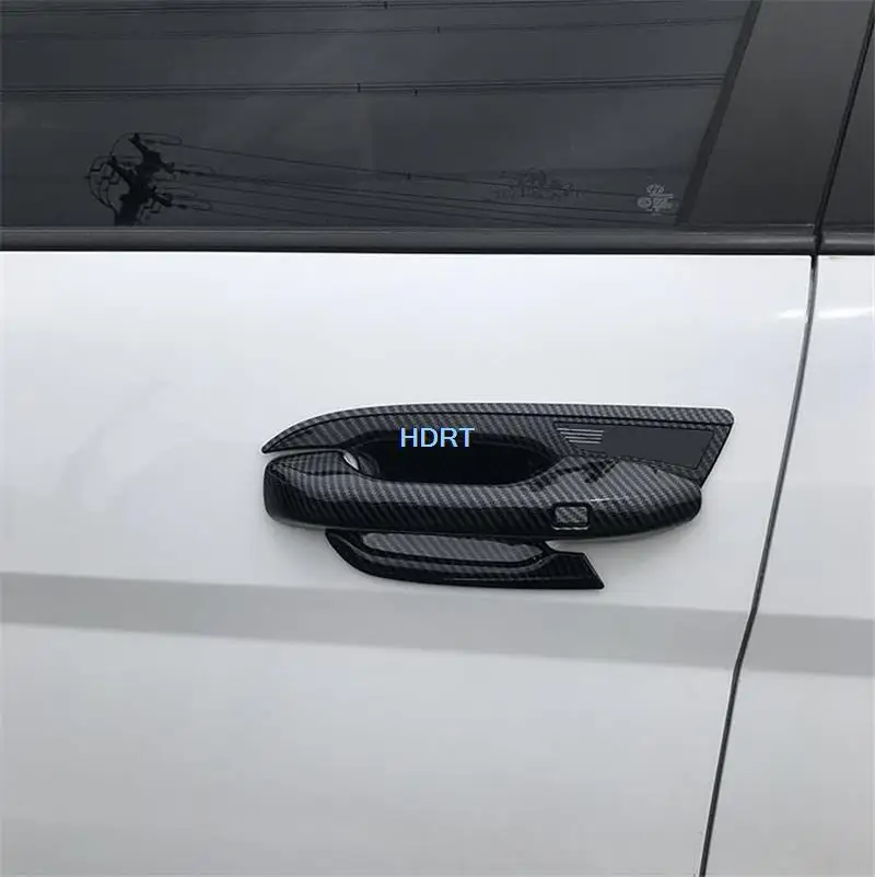 Car Door Handle ABS Chrome Bowl Cover Trims Frame Sticker For Hyundai IX25 Creta (Venue) 2020 2021 2022 Carbon Fiber Accessories