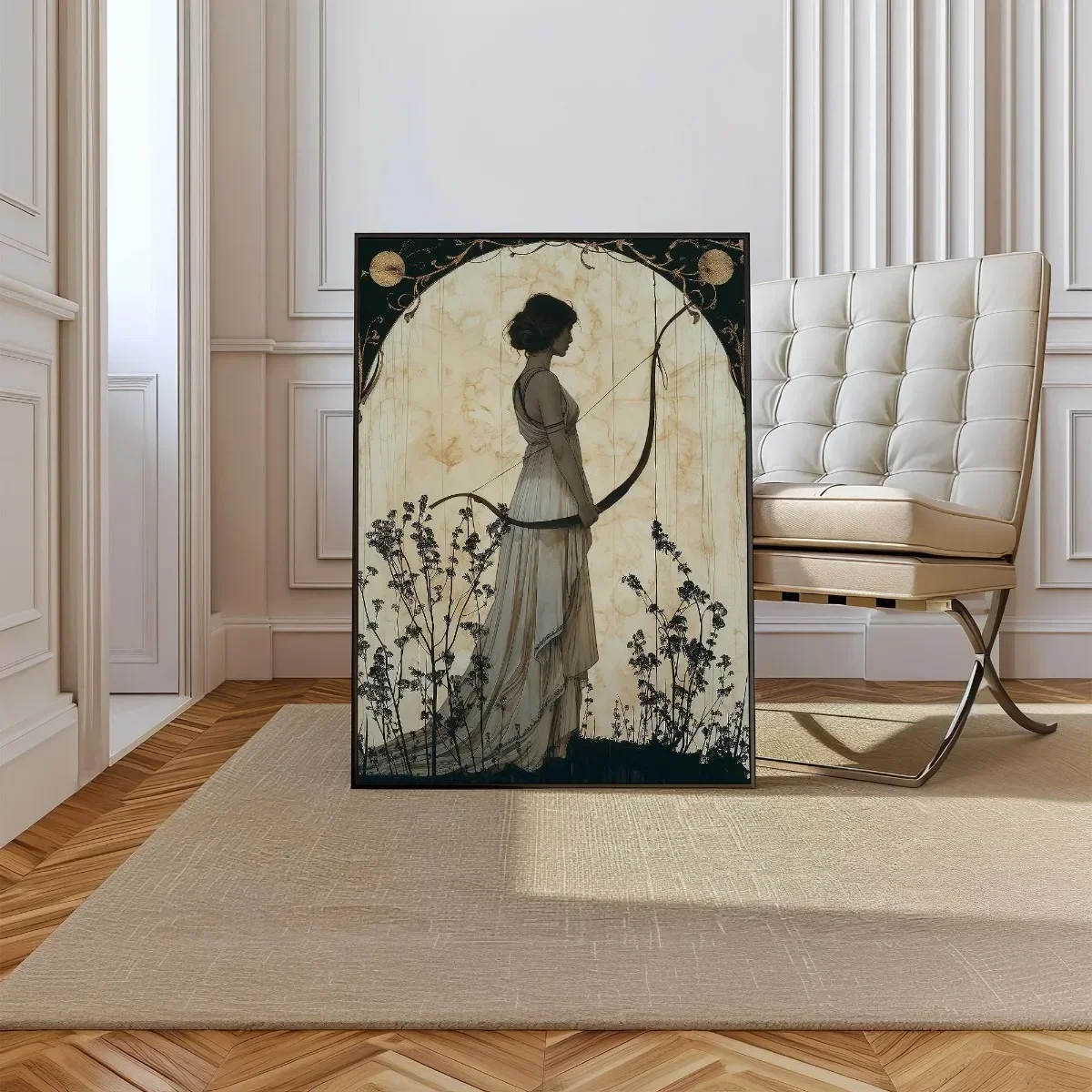 Vintage Divine Artemis Wall Art Print Poster Greek Goddess of Hunting Canvas Painting Home Decor Art Poster-unframed