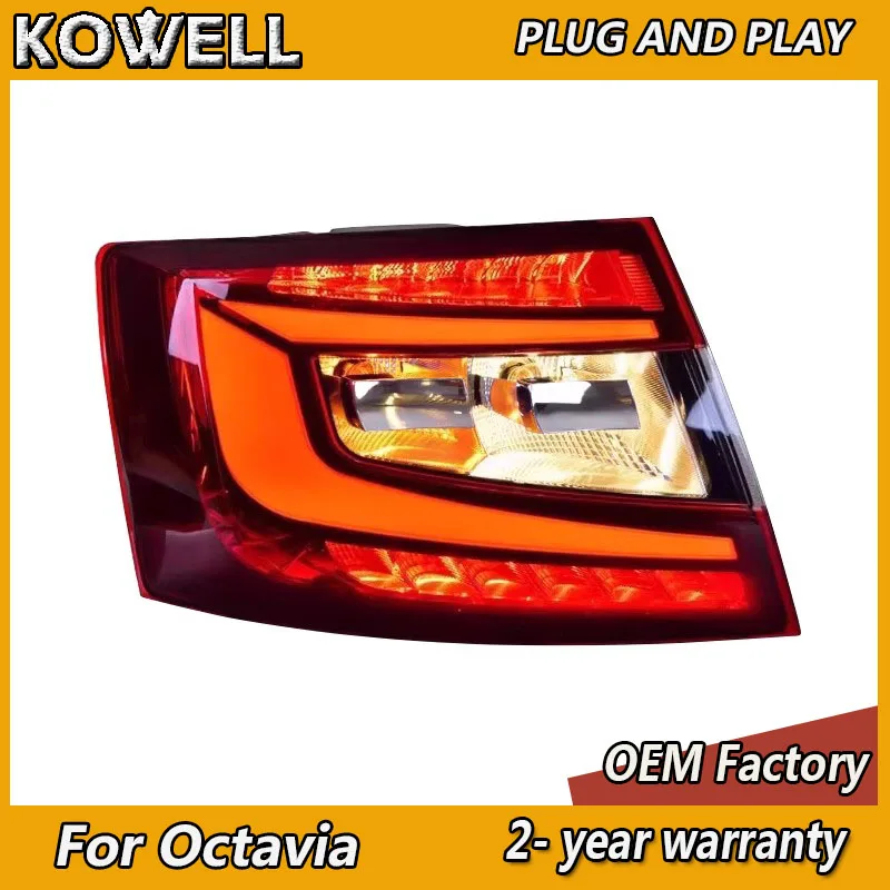

Стайлинг автомобиля для Skoda Octavia задние фонари 2015-2017 Octavia задние фонари заднего DRL противотуманный тормозной сигнал поворота заднего хода