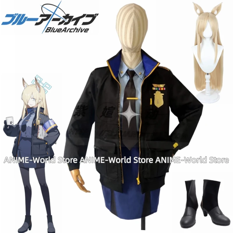 《Custom size》Game Blue Archive Ogata Kanna Cosplay Costume Uniform Halloween Custom Made Any Size Shoes Wig