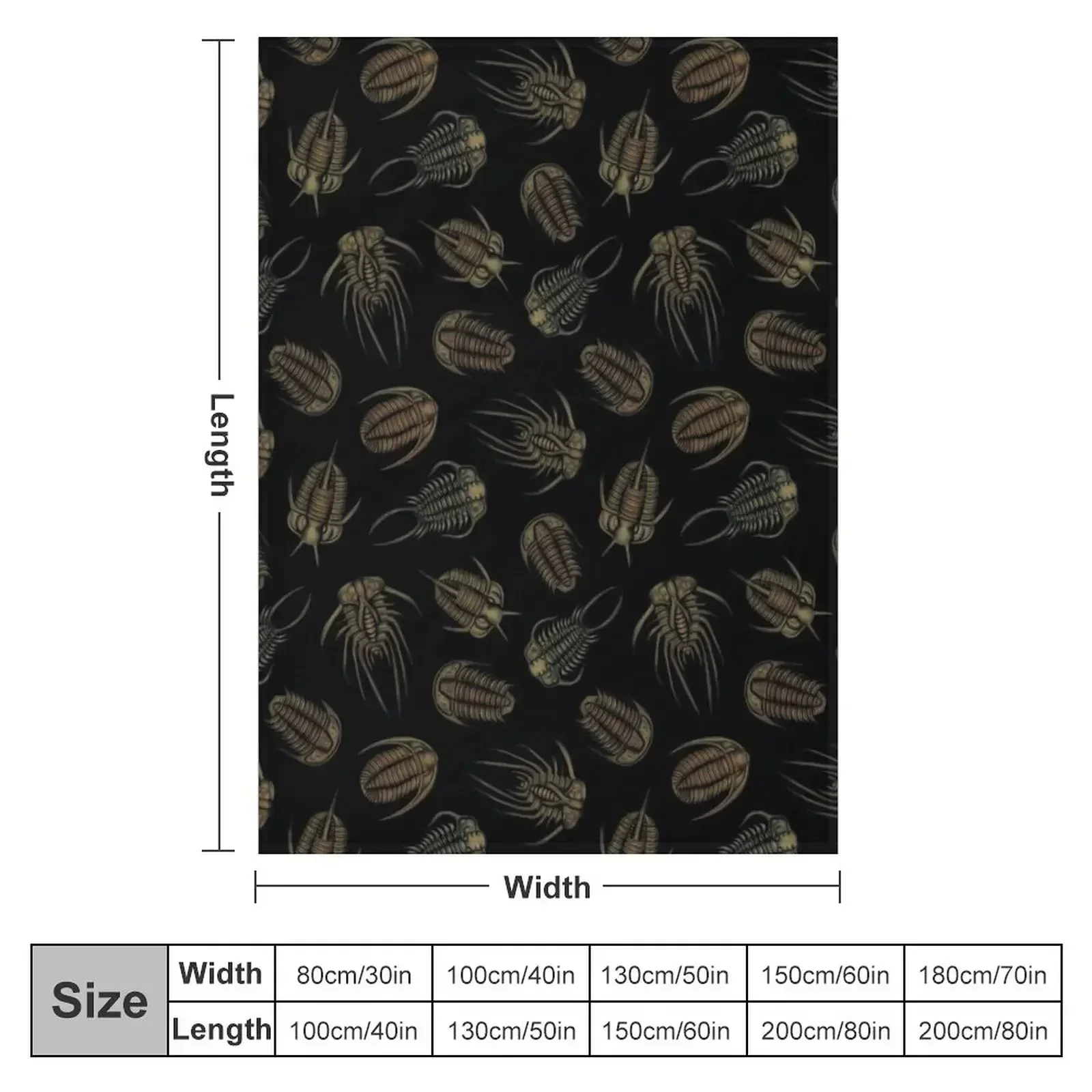 Trilobites - Marine Fossil Pattern Throw Blanket Summer Beach Thermals For Travel Winter beds bed plaid Nap Blankets