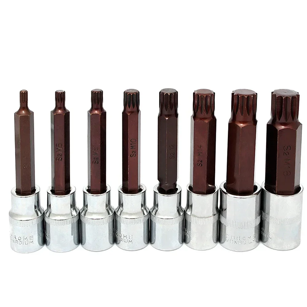 1pcs 1/2" Drive Torx Bit Socket S2 Steel Bits CR-V Sockets 55mm 100mm Length Use with Ratchet Wrench Slide Bar Extension Rod