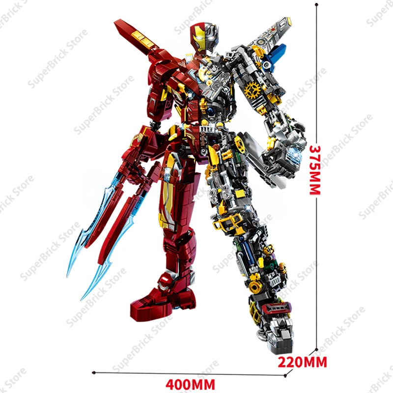 Super Hero Iron Man Mecha Robot Building Block Model Toys Classic Marvel Movie Figurine level Bricks puzzle regali per bambini