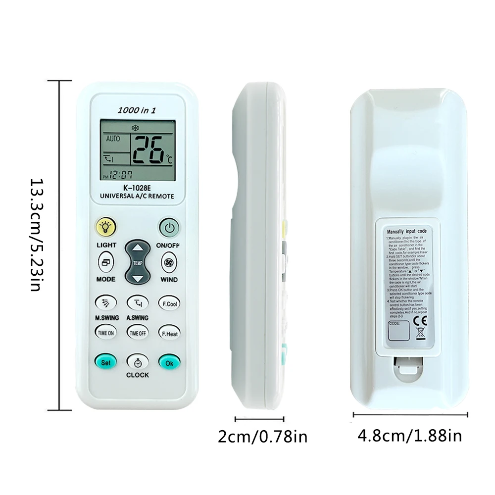Suitable‑for‑1000‑in‑1 Universal Air‑Conditioner Remote K‑1028E, Compatible K‑1028, Multi‑Brand Infrared AC Replacement Control