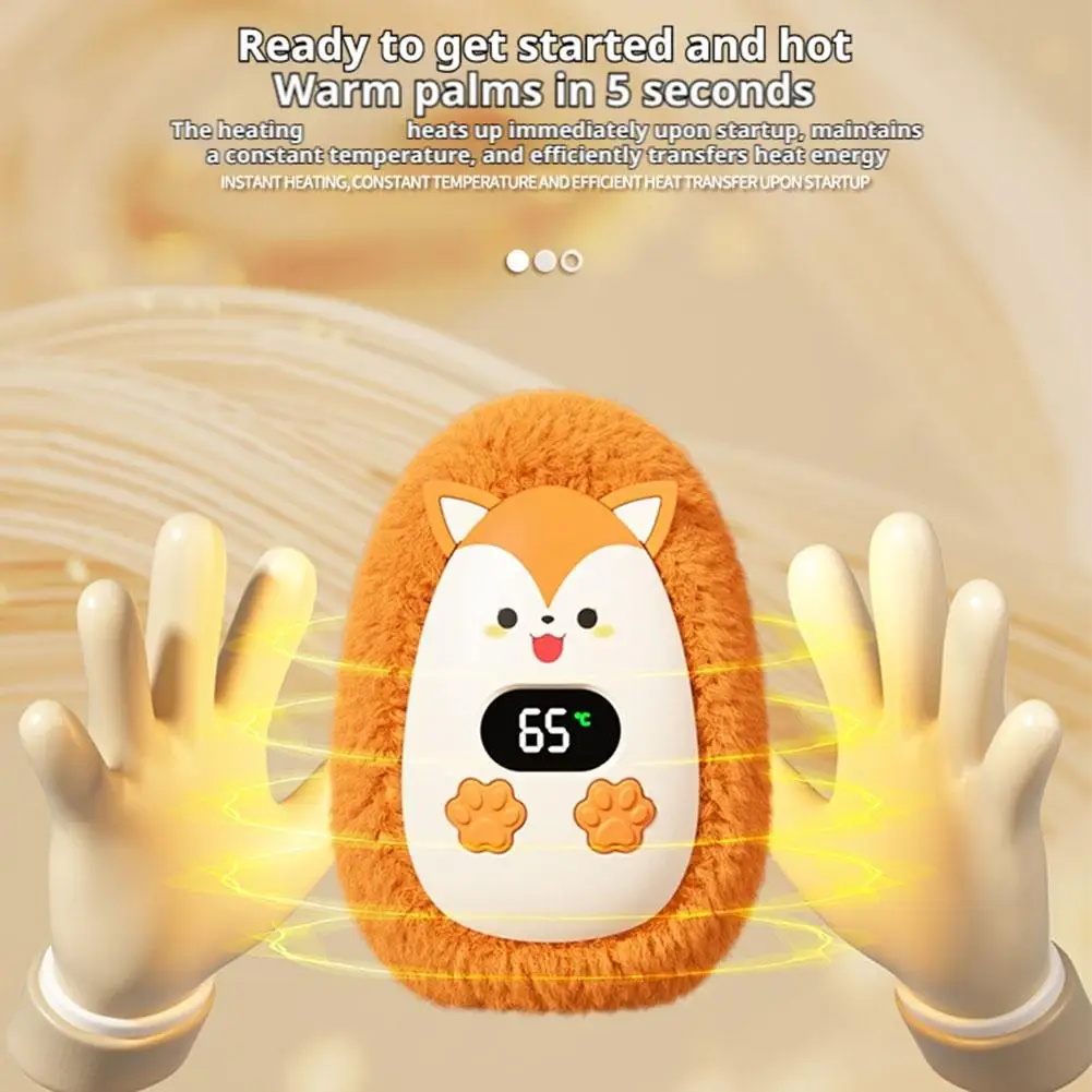 

Plush Hand Warmer Winter Mini Portable Hand Warmer Three-speed Adjustment Battery Life Long-lasting Smart Temperature Control