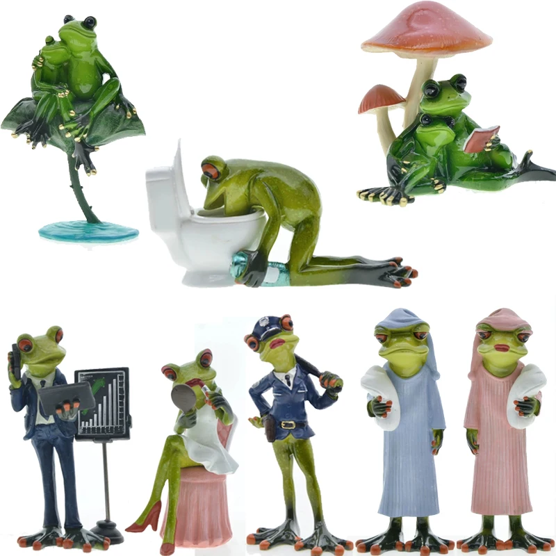 Creativity 3D  Drunk Frog Resin Craft  Frog Model Singing Frogs Home Office Tabletop Decor Gift Present