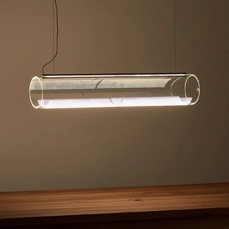 

LED Modern Fancy Decorative Clear Glass Cylinder Chandelier Indoor Lighting Suspension Lamp For Living Room Dinning Room