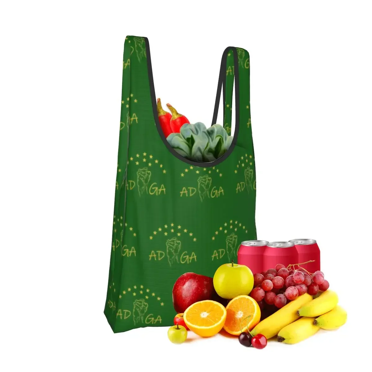 Adiga Fight For Ever Adygea Flag Portable Tote Shopping Bags Large Capacity Shopper Bag Grocery Handbag Shoulder Bag