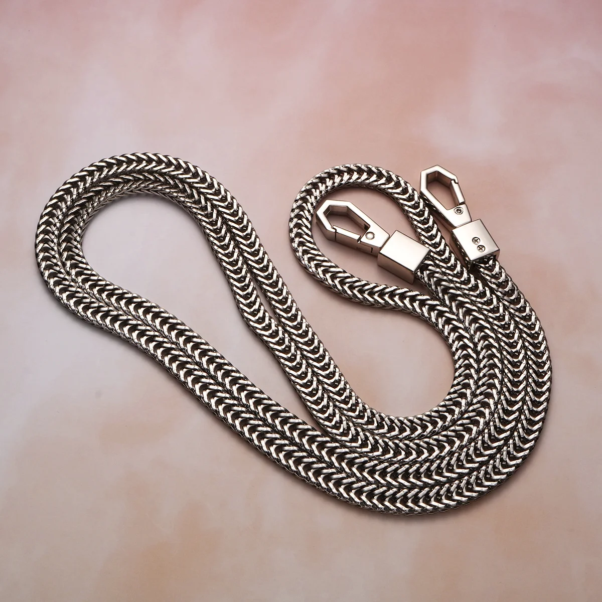 メタルバッグチェーン レディース シルバー クロスボディストラップ DIY ショルダーバッグ パースアクセサリー スムースグロッシーデザイン メタルハンドバッグチェーン