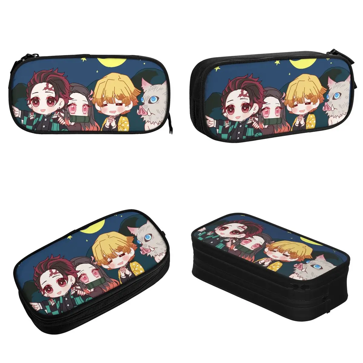 Estuche para lápices de Anime Kimetsu No Yaiba, estuche clásico Kamado Tanjirou para bolígrafos, estuche para lápices de regalo escolar para estudiantes de gran capacidad para niñas y niños