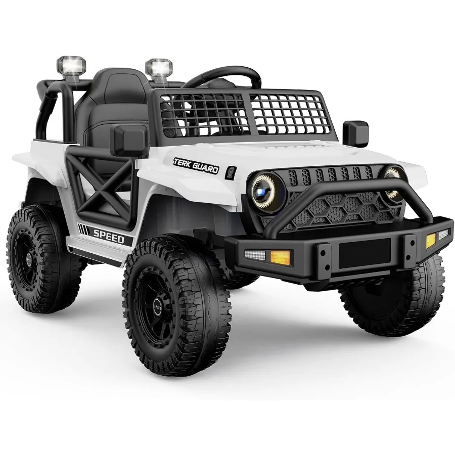 Ride On Car Toys12V 7AH Voiture électrique pour tout-petits pour 3-5 roues électriques Jeep avec télécommande pour filles et garçons Noël et naissance