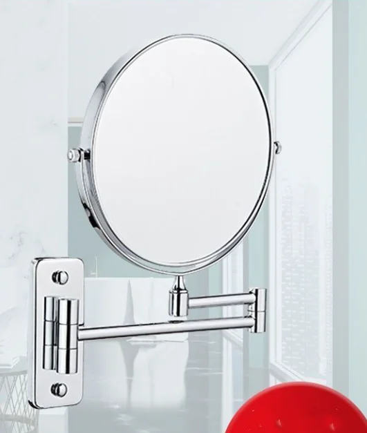 8-inch Extendable Magnifying Bathroom Mirror - 1X5X Zoom, Smart Wall-Mounted Design, Perfect for Makeup, Practical Mirror Cabine