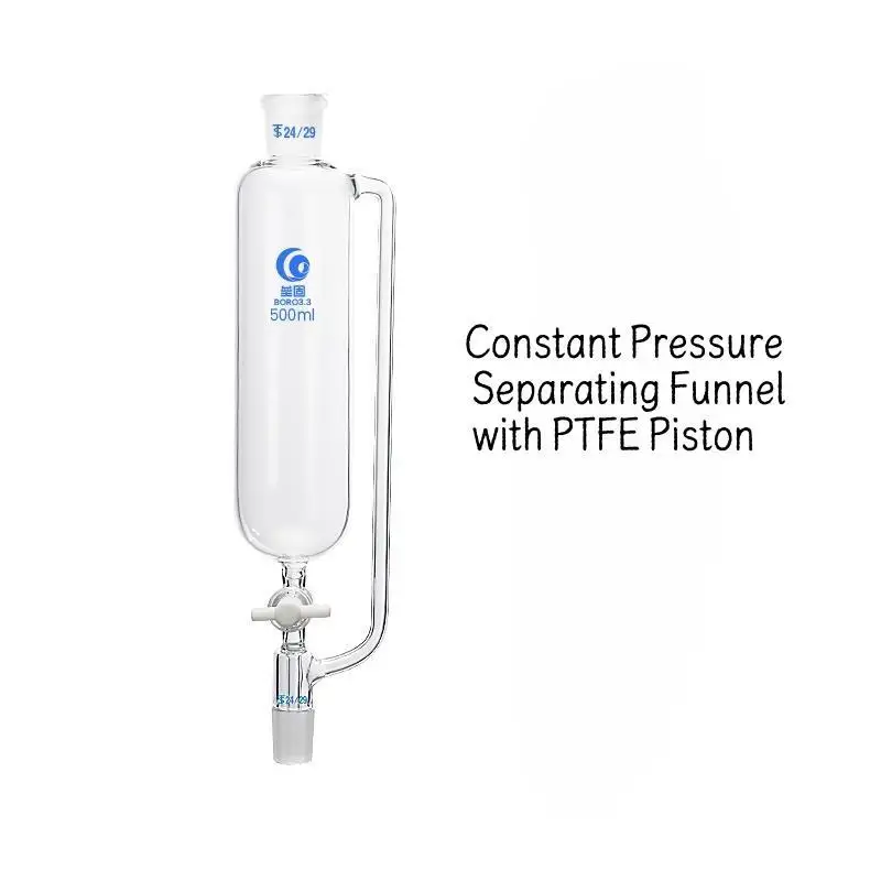 1pcs 25ml to1000ml Constant Pressure Separating Funnel PTFE Piston Constant Pressure Standard Mouth #24#29 Funnel