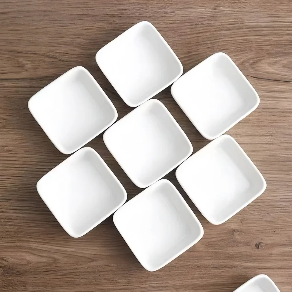 Ceramic white square dish platter, plate, snack side dish plate, hotel-level restaurant, molecular cuisine, sauce, flavor plate