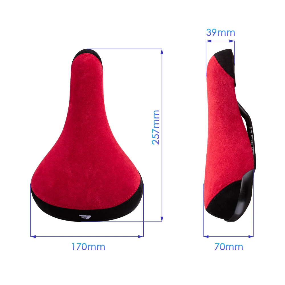 Funsea Bicycle Saddle Wheelie 2 Tones Colors Seat For Bicycles Flannelette Bike Seats Embroidery Logo 8mm Rail