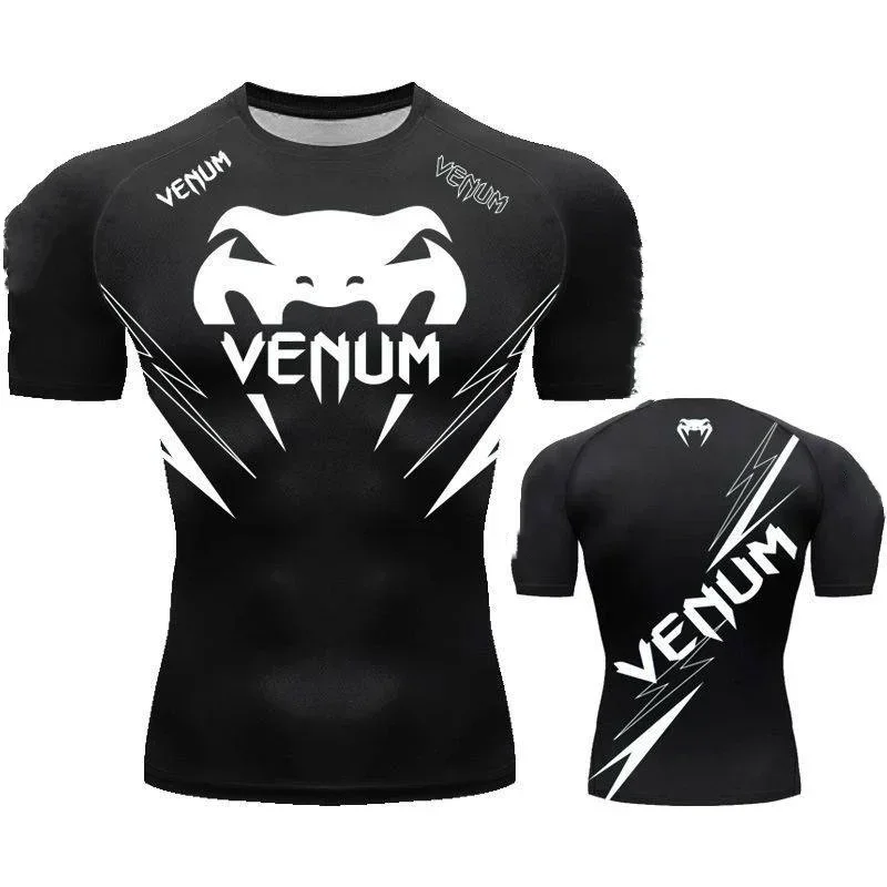حار بيع تشغيل تي شيرت للرجال اللياقة البدنية Rashgarda MMA قصيرة الأكمام الرياضة رداء علوي غير رسمي للرجال الراحة تي شيرت #4