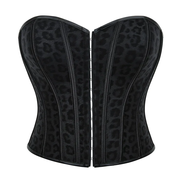 

Bla Leopard Print Fibone Waist Cinching Strapl Crop Top Sexy Spicy ort Svel Polyester Blend Busin Casual