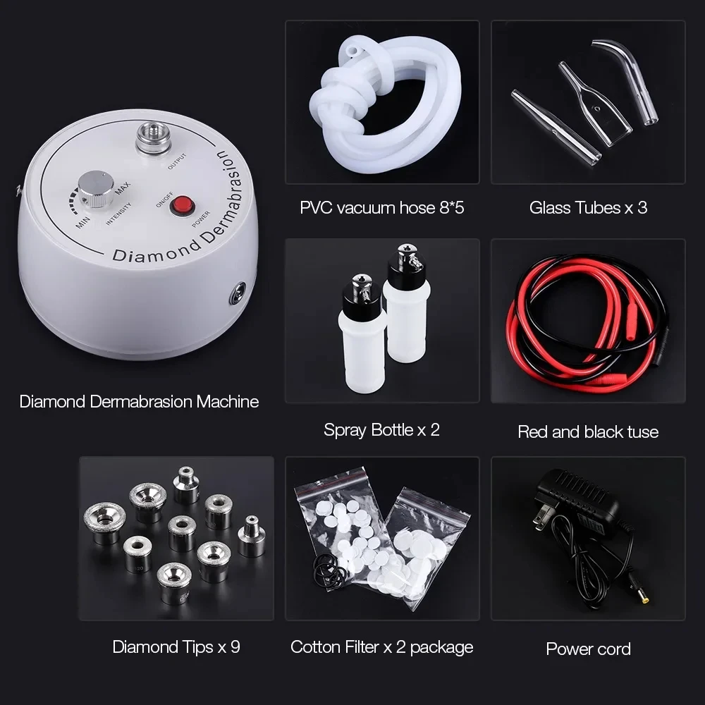 TopElec Professional 3 in1 Diamond Microdermabrasion Machine Water Spray Exfoliation Beauty Machine Removal Wrinkle Facial Peeli