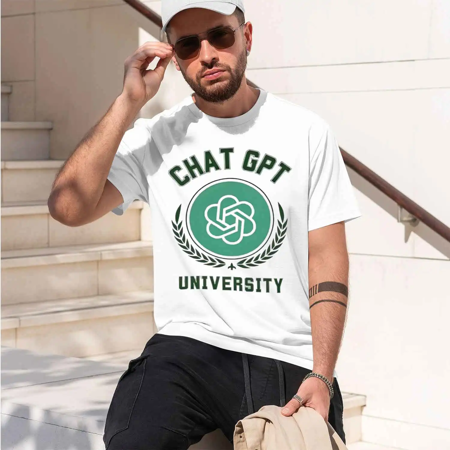 Casual Style Men's T-Shirt Chat Gpt Logo Design For Everyday Wear And Tech Enthusiasts Perfect Gift For Students And Ai Lovers 2