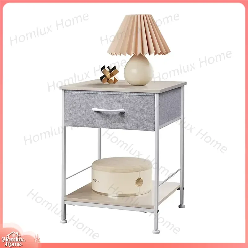 Modern Wooden Bedside Table with Cloth Drawer Luxury Bedroom Nightstand Small Space Friendly Minimalist Design